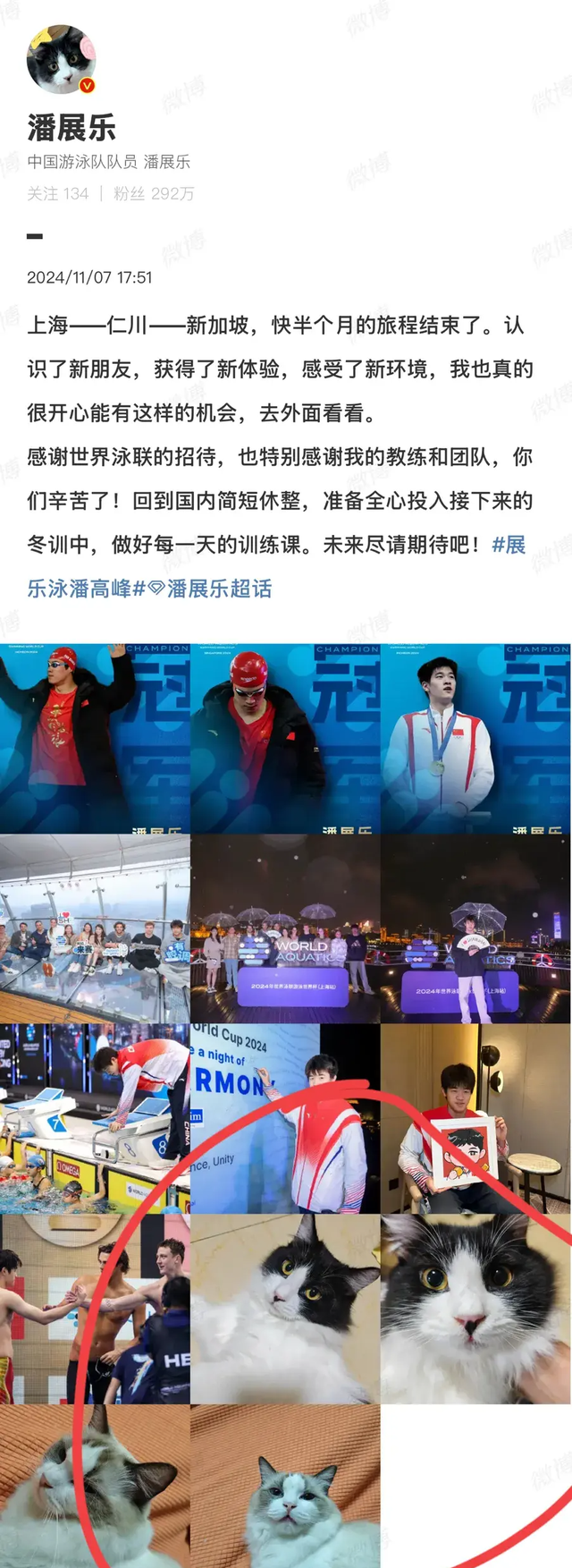潘展乐训练后，在马路上和一位美女撸狗，场面温馨，太有爱了！