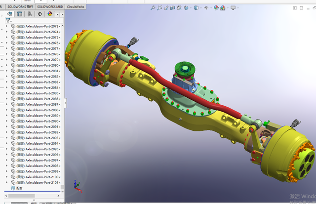 内部结构超完整的汽车后桥传动轴3D模型，机械质感十足