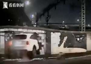 画面汽车(撞击瞬间画面曝光 韩国一汽车穿过围墙撞上列车)