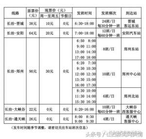 长治汽车东站电话(长治市城际旅游公交购票须知（附往返发车时刻表）)