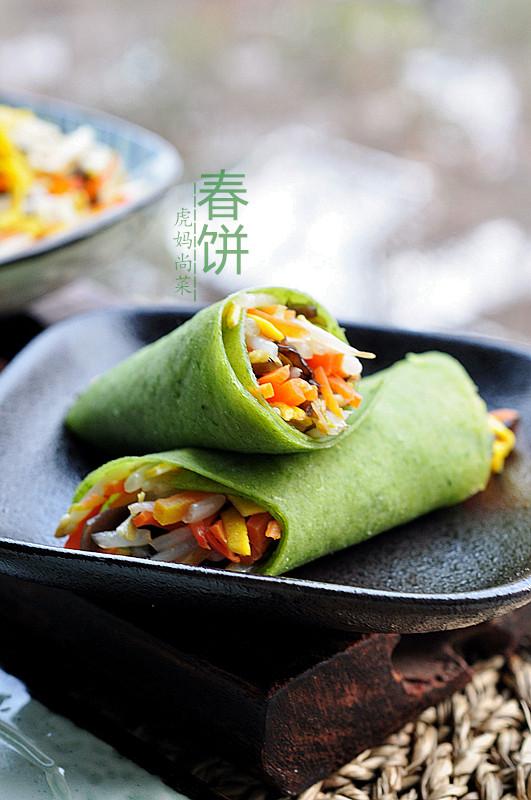 立春,蒸的烙的2种春饼,薄又软,多卷菜也不破皮,全家开心吃