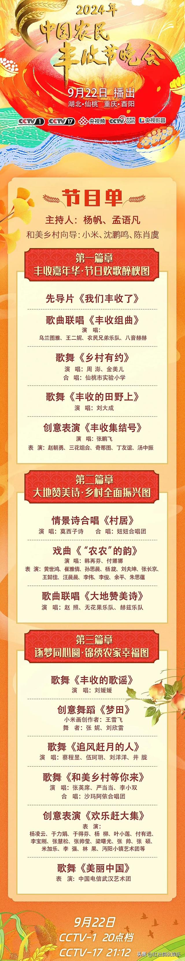 央视丰晚主持人调整,杨帆首秀、任鲁豫尹颂缺席,孟语凡颜值担当
