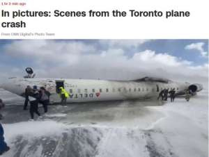 机身翻个底朝天!加拿大多伦多一客机着陆时发生事故致15伤