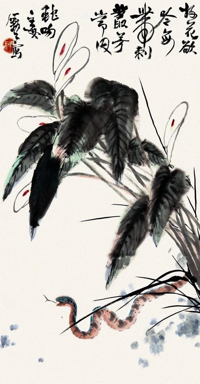 画中蛇瑞|是图腾崇拜,也是游走的线条