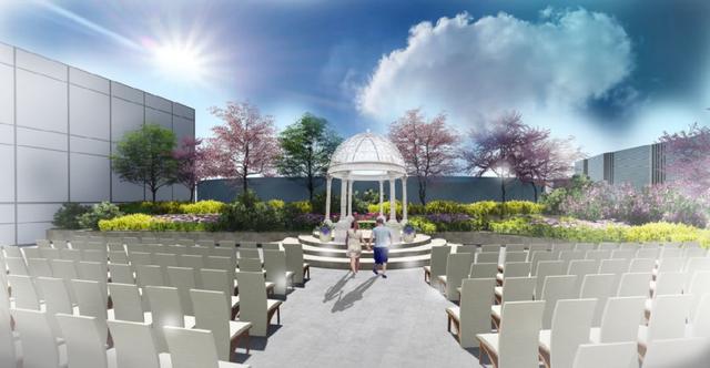 全球唯一邓丽君空中花园，坐落美乐城六层，春节期间华彩绽放