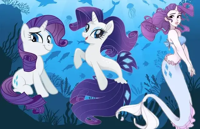 当小马宝莉变成美人鱼,柔柔美丽梦幻,苹果嘉儿性感美丽