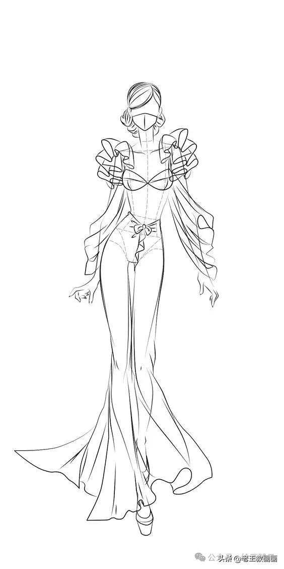 九头身模特儿速写手稿，临摹学画