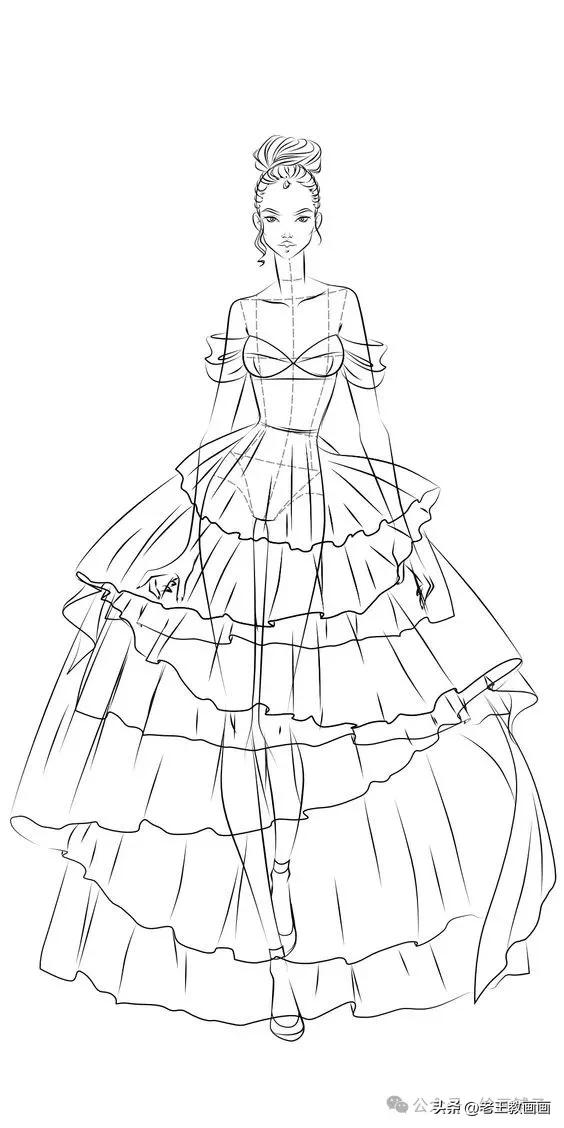 九头身模特儿速写手稿，临摹学画