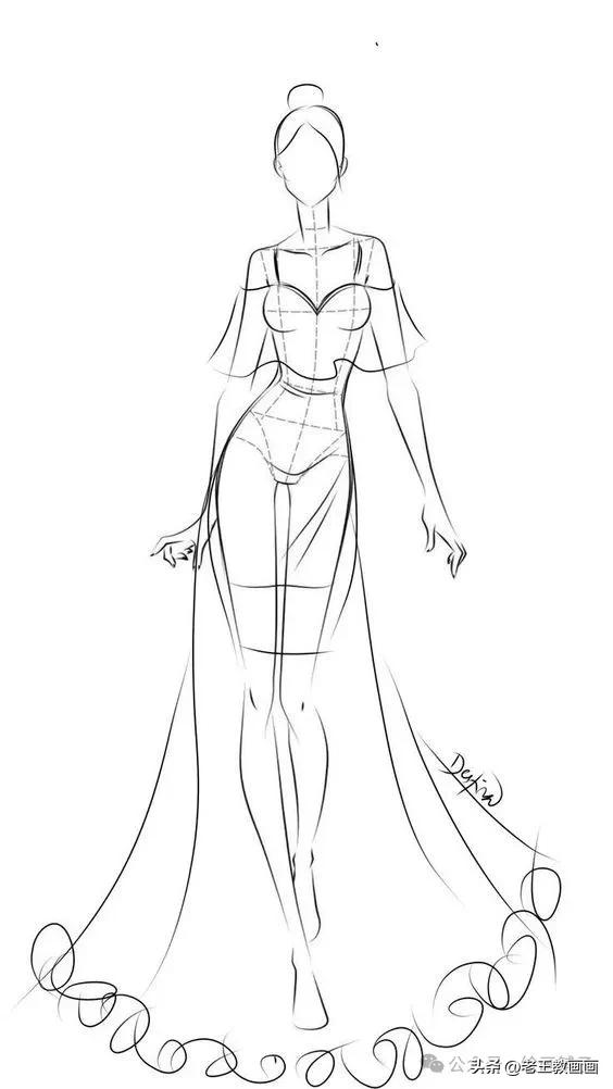 九头身模特儿速写手稿，临摹学画