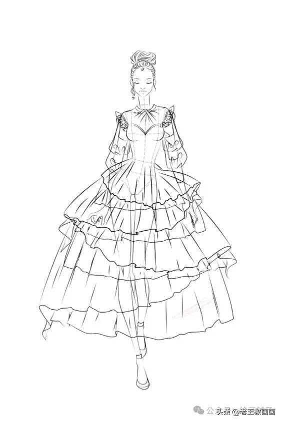 九头身模特儿速写手稿，临摹学画