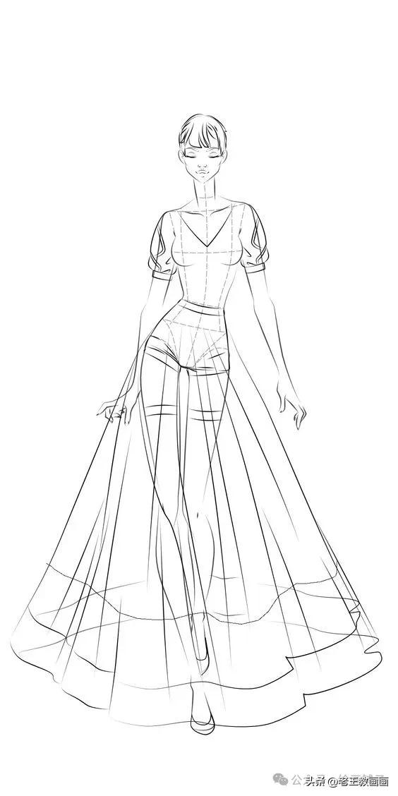 九头身模特儿速写手稿，临摹学画