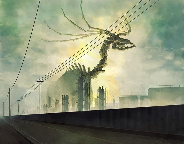 来自日本插画师的一组“怪物”系列插画作品！画面震撼很有想象力