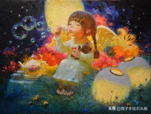 坠落凡间的天使(带你走进俄罗斯油画大师的童话世界：坠落人间的小天使)