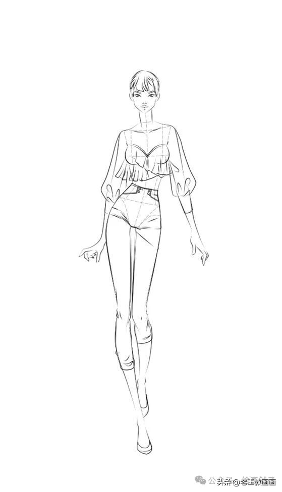 九头身模特儿速写手稿，临摹学画