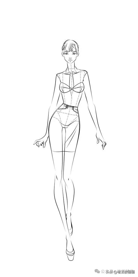 九头身模特儿速写手稿，临摹学画