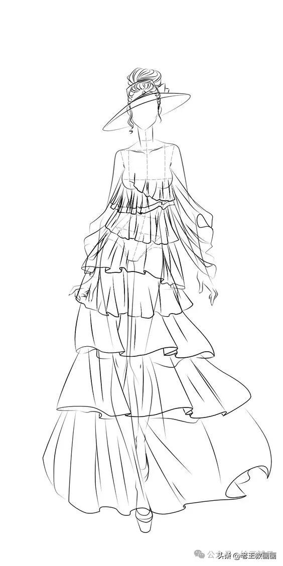 九头身模特儿速写手稿，临摹学画