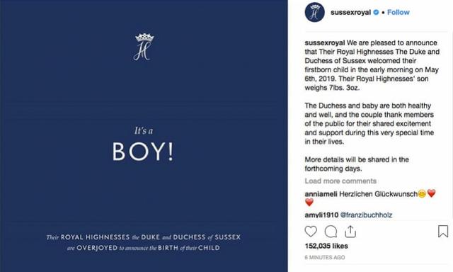 英国王位第七顺位继承人诞生!哈里王子夫妇迎儿子,8日公开露面