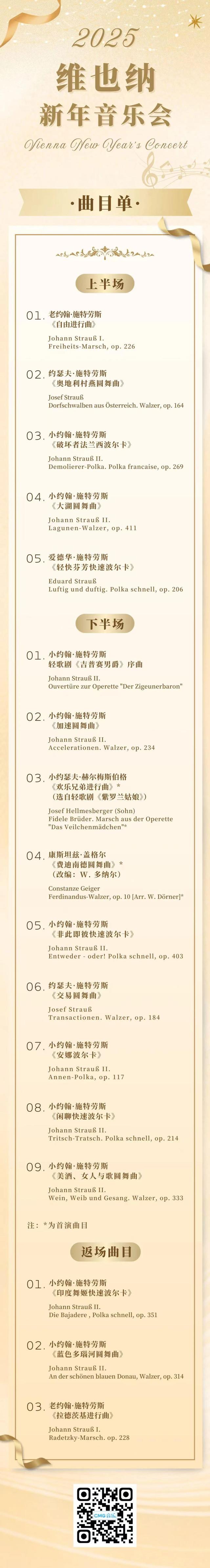 曲目单来了！2025年维也纳新年音乐会隆重上演