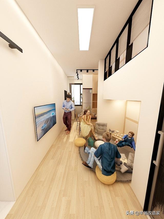 30平1居全屋承重墙，客厅架出夫妻房，巧变私密小2居