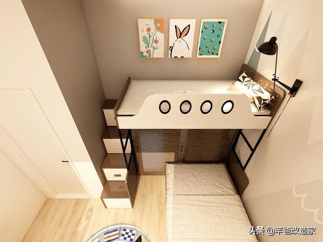 30平1居全屋承重墙，客厅架出夫妻房，巧变私密小2居