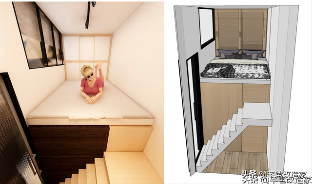 30平1居全屋承重墙，客厅架出夫妻房，巧变私密小2居