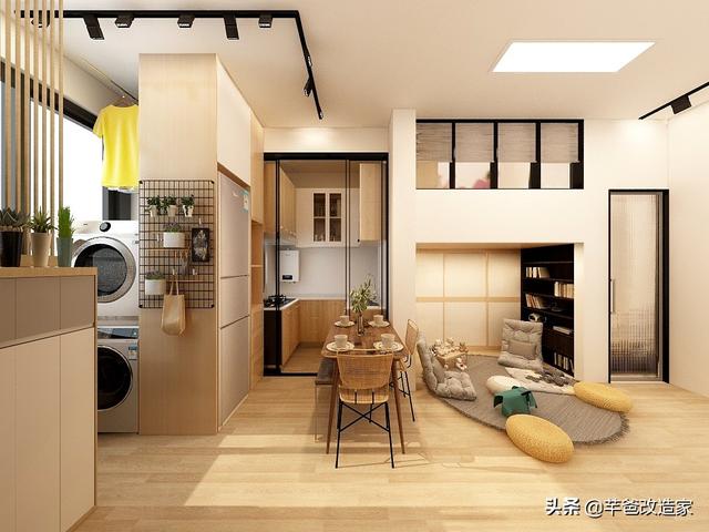 30平1居全屋承重墙，客厅架出夫妻房，巧变私密小2居