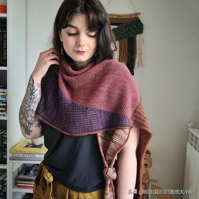 最适合春秋季节的棒针大披肩，快给自己织一条吧