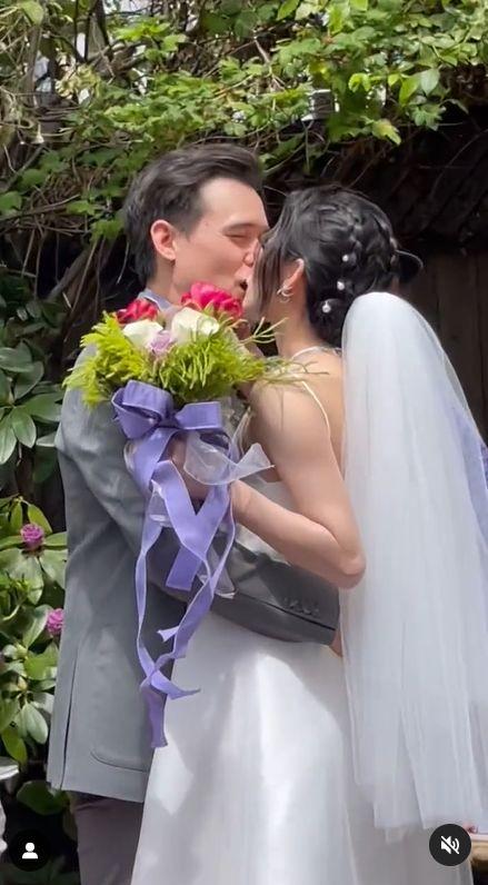 倪安东扶正小三「低调飞美办婚礼」 热吻画面曝!管罄披宽松白纱