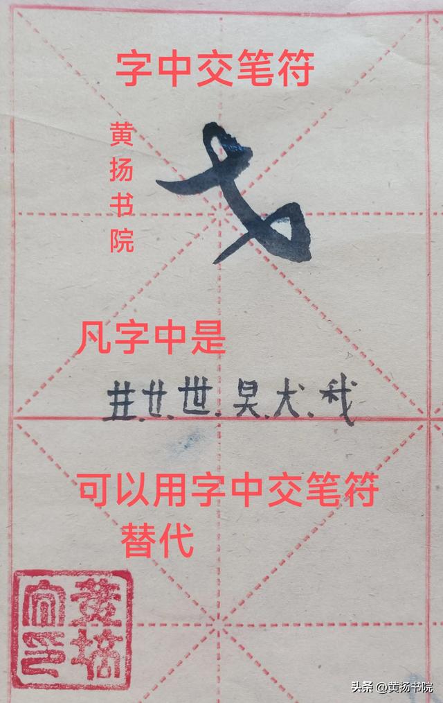 “慕氏三姊妹”草书字符70.字中交笔符