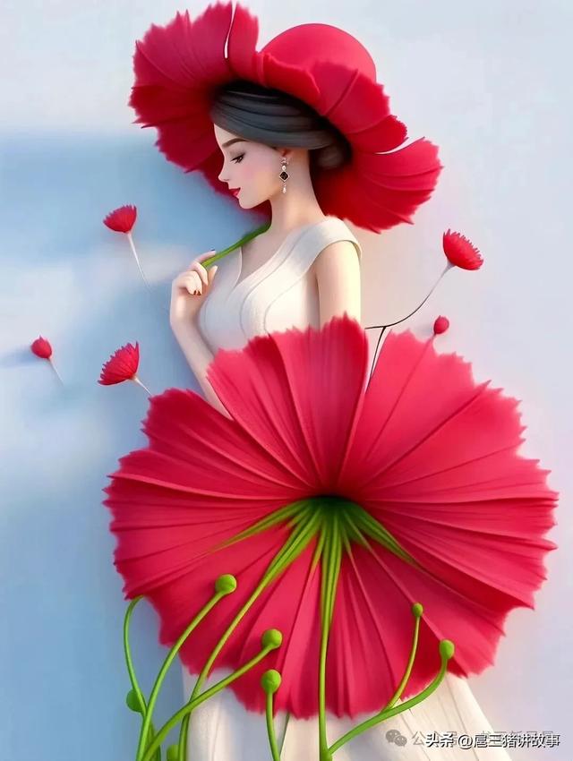 高清美图：如花的女子，好美