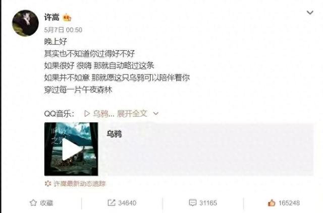 许嵩的《乌鸦》送给角落里不开心不幸运的你