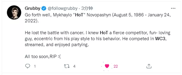 哀悼！乌克兰精灵王HoT因病去世，年仅35岁