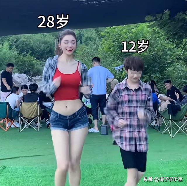 28岁网红卡卡夫妇与12岁儿子共舞，穿露腰超短裤，网友希望她保守